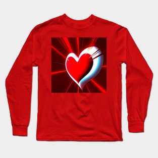 3D Look Artificial Intelligence Art Heart of Jesus Divine Mercy Abstract Expressionism Long Sleeve T-Shirt